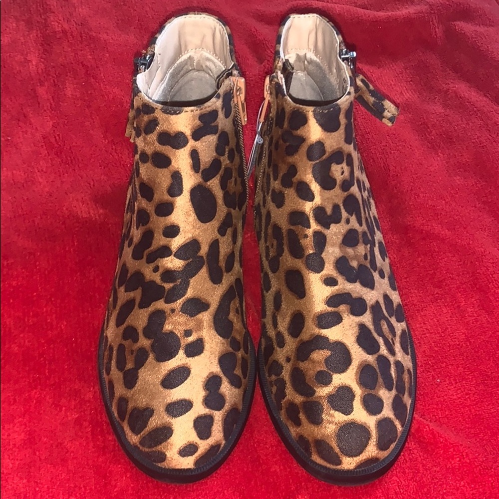 Suede Leopard Print Booties